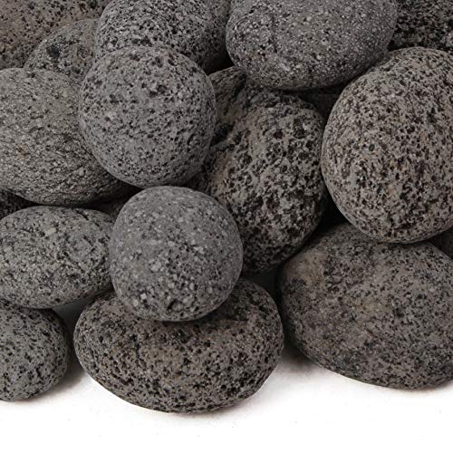 Blue Ridge Brand Lava Rock - 50-Pound Tumbled Lava Stones - 2" Black/Gray Lava Pebbles - Volcanic Rock - Landscaping Rocks