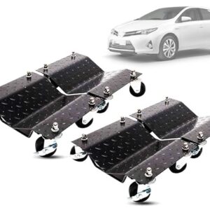 MOTOOS Car Tire Repair Tools Wheel Dolly Set of 4, 3", Vehicle Auto Repair Moving Car Dolly Set, Black Body Hammers and Dollies