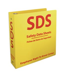 sds poly 3-ring binder 2 inch - bilingual english/spanish - 400 safety data sheet capacity