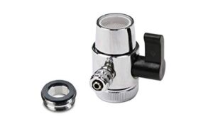 chrome faucet diverter valve (includes adapter ring) reverse osmosis/water filters 1/4"- for both female & male faucets
