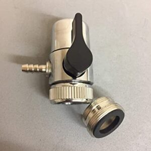 Chrome Faucet Diverter Valve (Includes adapter ring) Reverse Osmosis/Water Filters 1/4"- For Both Female & Male Faucets