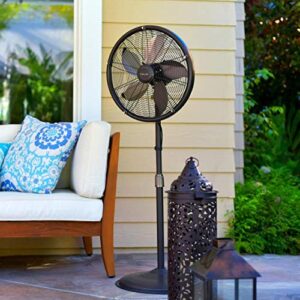 NewAir Outdoor Patio Misting Fan | 2-in-1 Outdoor Deck & Mister Fan | 5 Gentle Mist Nozzles | Outside Cooling Fan With 600 Square Foot Effective Range | Steel Construction