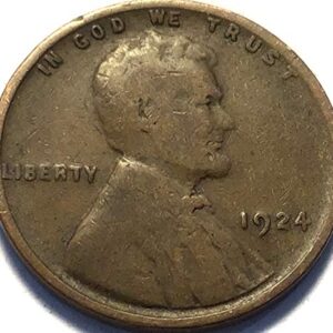 1924 P Lincoln Wheat Cent Penny Seller Good