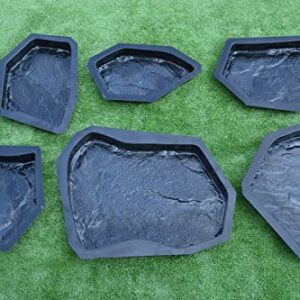 SvitMolds Concrete molds DIY Sold 6 pcs Plastic Moulds Flagstone Casting Concrete Paving Garden Paths Stone Patio Pavers for Garden Walkway #S34