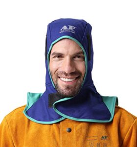 allyprotect blue flame retardant cotton welding hood cap helmet head neck covering for welder head protection