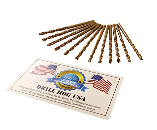 Drill Hog USA 1/8" Cobalt M42 Drill Bits 12 Pack