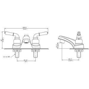 Builders Shoppe 2009CP/4120CP Motorhome Non-Metallic RV Diverter Lavatory Faucet with Hand Held Shower Set, Chrome Finish