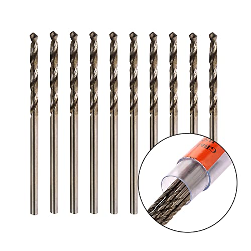 Mtsooning 10PCS 0.5mm Micro Straight Shank Twist Drill, Heat Resistant HSS Drill Bit, Tiny High Speed Bit for Plastic, Copper, Wood, Metal, Aluminum Alloy, Steel, Cast Iron