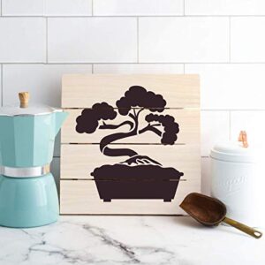 Bonsai Tree Stencil - Reusable Stencils for Painting - Create DIY Bonsai Tree Crafts and Projects