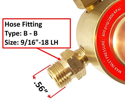 SÜA - Propane Regulator Welding Gas Gauges - CGA-510 - Rear Connector - LDP series - Check all the pictures and read the full description of this product to make sure it fits your tanks and hoses.