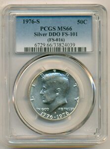 1976 s kennedy bicentennial silver ddo variety fs-101 half dollar ms66 pcgs