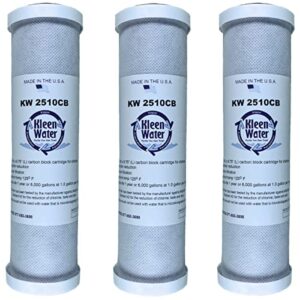 kleenwaterkw2510cb filters compatible with ge gxwh01c gxrv10abl gxsv10c gxsl03c fxwtc, carbon block replacement filters, set of 3