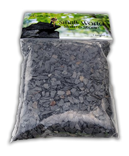 Natural Slate Stone - 1/8 to 1/4 inch Slate Gravel | Perfect for Basing Models, Aquariums, Bonsai and Miniature Gardens, 1lb