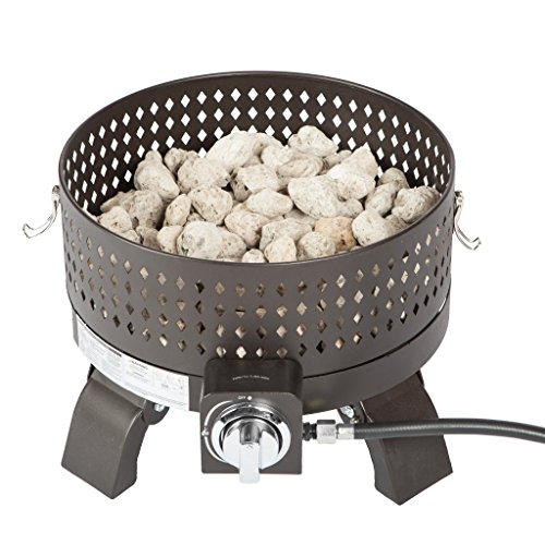 Fire Sense 62133 Sporty Campfire Portable Fire Pit LPG Gas 60,000 BTU Outdoor Firepit Includes Propane Stand Included - Dark Bronze - Round - 15"