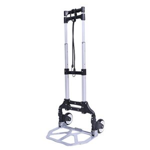 Folding Hand Truck & Dolly Foldable Hand Cart Trolley with 2 Free Elastic Ropes 150 lb Capacity