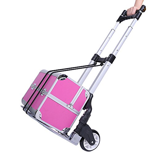 Folding Hand Truck & Dolly Foldable Hand Cart Trolley with 2 Free Elastic Ropes 150 lb Capacity