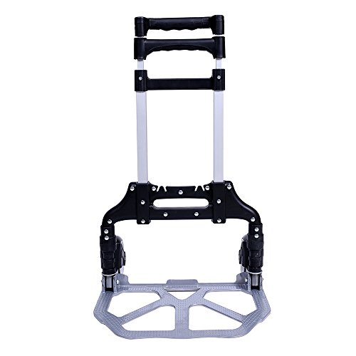 Folding Hand Truck & Dolly Foldable Hand Cart Trolley with 2 Free Elastic Ropes 150 lb Capacity