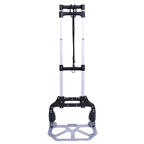 Folding Hand Truck & Dolly Foldable Hand Cart Trolley with 2 Free Elastic Ropes 150 lb Capacity