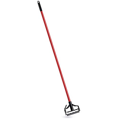 Libman Commercial 982 Quick-Change Mop Handle, Steel Handle, 60" Total Length, Red and Black (Pack of 6)