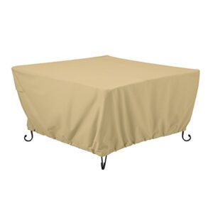 classic accessories terrazzo water-resistant 42 inch square fire pit table cover