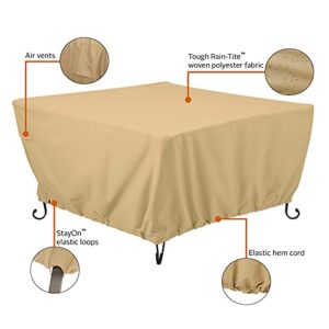 Classic Accessories Terrazzo Water-Resistant 42 Inch Square Fire Pit Table Cover