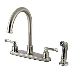 kingston brass fb7798flsp royale 8" centerset kitchen faucet, brushed nickel, 10.25 x 8 x 11.94