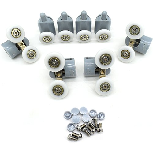 8 Pcs Top/Bottom Shower Door Rollers/Runners/Pulleys/Wheels Bathroom Replacement Parts 22mm Diameter