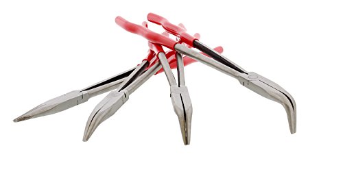 ABN Needle Nose 16in Plier 4-Piece Set – Long Reach 90-Degree Angle, 45-Degree Angle, Straight, and Curved Pliers