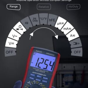 AstroAI Digital Multimeter and Analyzer TRMS 6000 Counts Volt Meter Ohmmeter Auto-Ranging Tester; Accurately Measures Voltage Current Resistance Diodes Continuity Duty-Cycle Capacitance Temperature