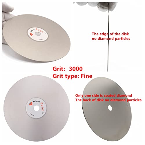 6" inch 150 mm Grit 3000 Diamond Grinding Disc Abrasive Wheel Coated Flat Lap Disk Jewelry Tools for Gemstone Glass Rock Ceramics