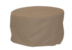 the outdoor greatroom company tan round protective cover for sf-32-k fire pit table