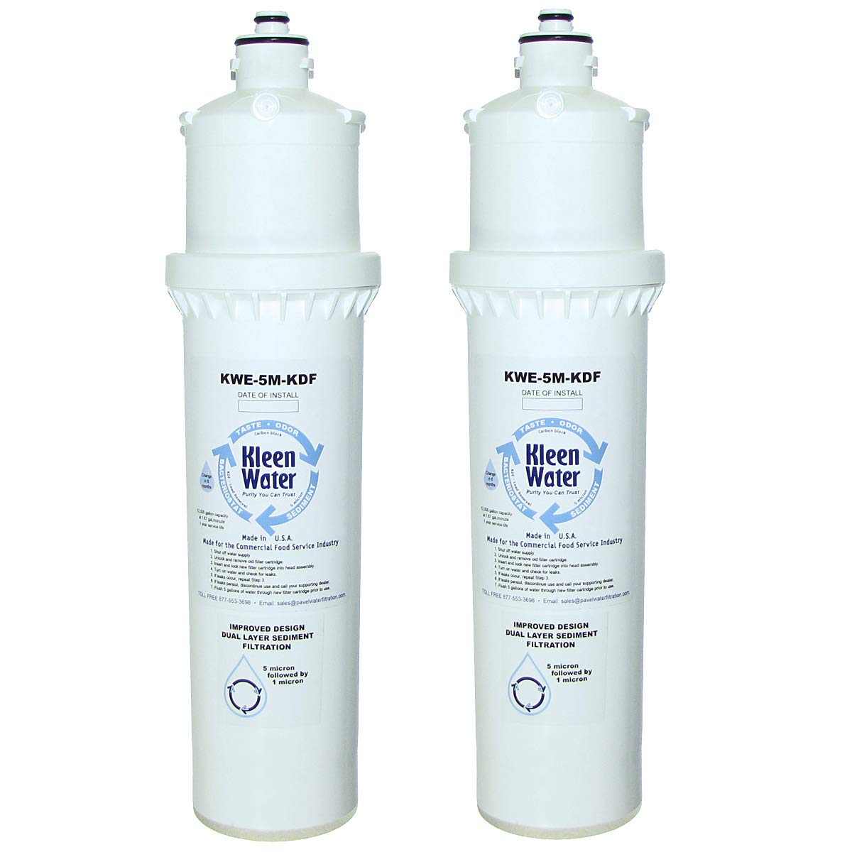 KleenWater Filter Set Compatible with Everpure QC71 Twin-MC2 EV9612-56