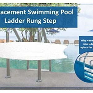New JSP Manufacturing fits Hydrotools 87901 Swimming Pool Molded Plastic Replacement Ladder Rung Step (3) White