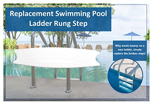 New JSP Manufacturing fits Hydrotools 87901 Swimming Pool Molded Plastic Replacement Ladder Rung Step (3) White