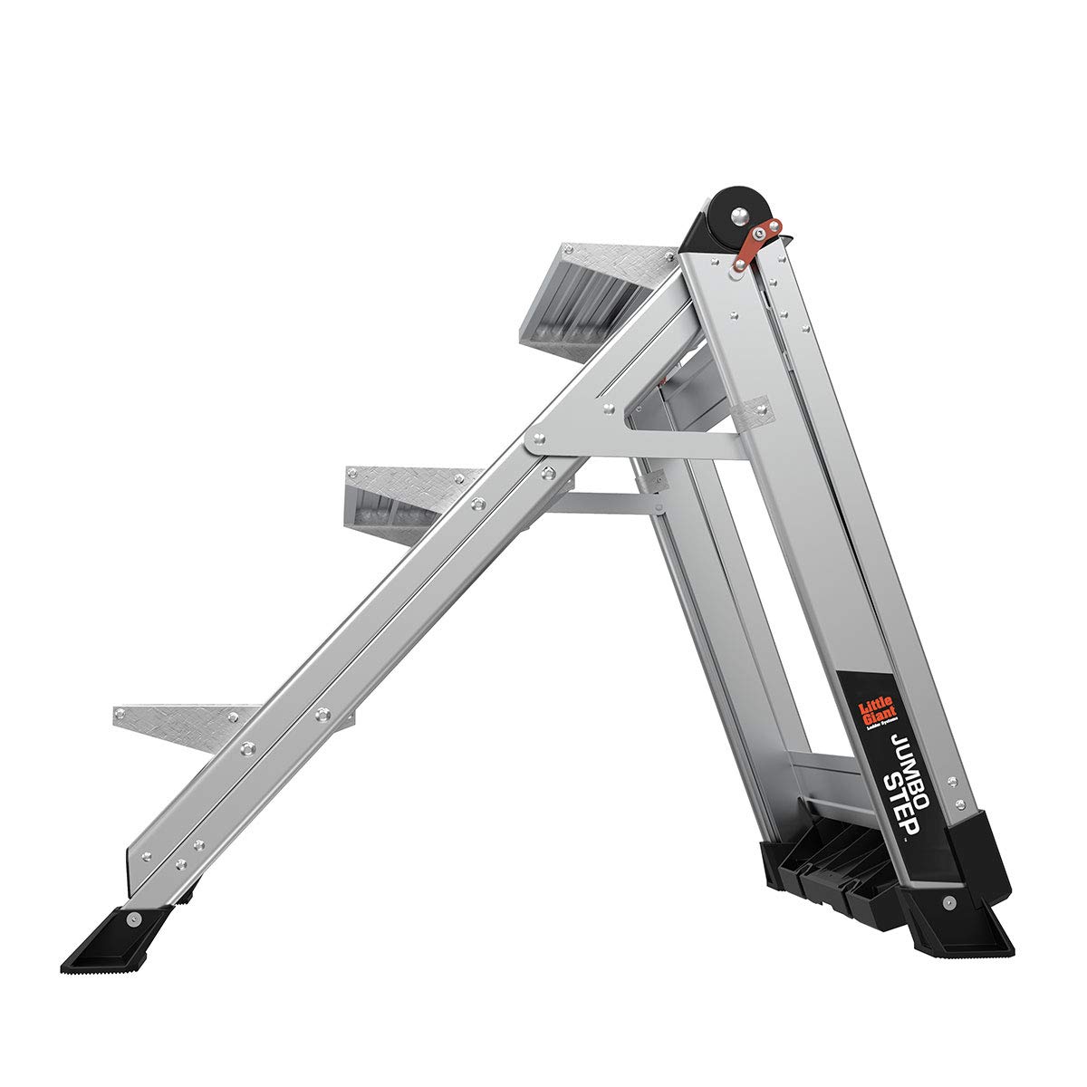 Little Giant Ladder Systems, Jumbo Step, 3-Step, 2 Foot, Step Stool, Aluminum, Type 1AA, 375 lbs Weight Rating, (11903), Gray