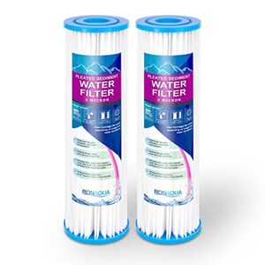 one year supply of filters for system with pleated sediment cartridge amplified surface area, removes sand, dirt, rust, extended filter life well-matched with whkf-whpl, 801-50, wb-50w, spc-25-1050