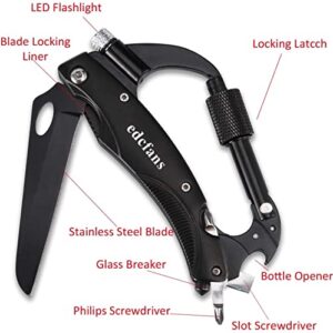 edcfans Multitool Carabiner, Tactical Carabiners Keychain for Men Outdoor Camping