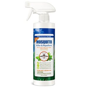 ecoraider mosquito killer ecovenger triple-action spray (16oz), kills all stages+ larvae control+ lasting repellency, indoor & outdoor, for small area, citrus scent, non-toxic plant based formula
