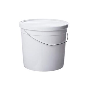 consolidated plastics pail with handle, hdpe, 6 quart, white, 10 piece