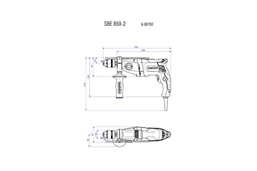 Metabo 600782620 SBE 850-2 1/2" Hammer Drill