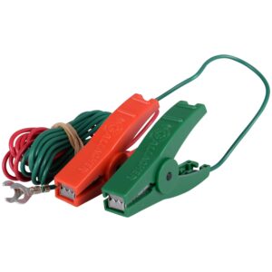 gallagher s10 leadset | energizer output lead set | electric fence energizer accessory with red & green alligator clips | connect to energizers, power supplies & earthing systems | 70" / 1.8m length