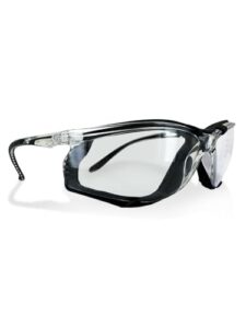 magid gemstone onyx sporty foam lined safety glasses, 1 pair, gray polycarbonate lenses, black frame