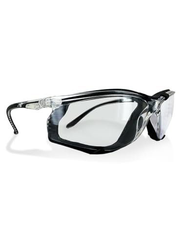 MAGID Gemstone Onyx Sporty Foam Lined Safety Glasses, 1 Pair, Gray Polycarbonate Lenses, Black Frame