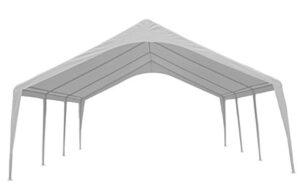 impact 20' x 20' x 12' portable carport garage canopy, outdoor party tent with 8 dressed legs, white