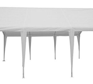 Impact 20' x 20' x 12' Portable Carport Garage Canopy, Outdoor Party Tent with 8 Dressed Legs, White