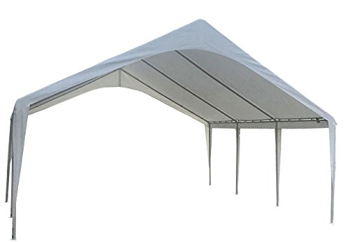 Impact 20' x 20' x 12' Portable Carport Garage Canopy, Outdoor Party Tent with 8 Dressed Legs, White