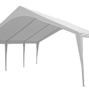 Impact 20' x 20' x 12' Portable Carport Garage Canopy, Outdoor Party Tent with 8 Dressed Legs, White