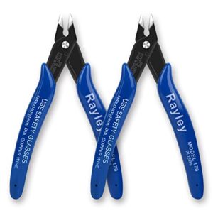 Rayley Small Wire Cutters, Diagonal Cutting Pliers with Spring, Side-Cutting Pliers Guitar String Cutter Mini Pliers Side Cutters Pliers Electronics Flush Cutters Small Snips