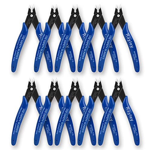 Rayley Small Wire Cutters, Diagonal Cutting Pliers with Spring, Side-Cutting Pliers Guitar String Cutter Mini Pliers Side Cutters Pliers Electronics Flush Cutters Small Snips