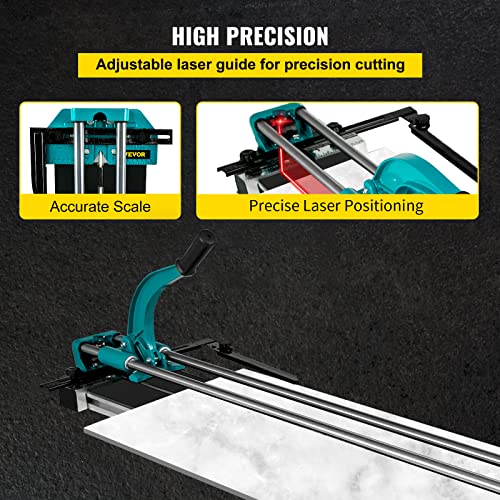 BestEquip Manual Tile Cutter, 48 inch Tile Cutter, All-Steel Frame Cutting Machine, Precise Tile Cutter Tools w/Laser Guide & Tungsten Carbide Wheel, Large Tile Cutter For Porcelain Ceramic